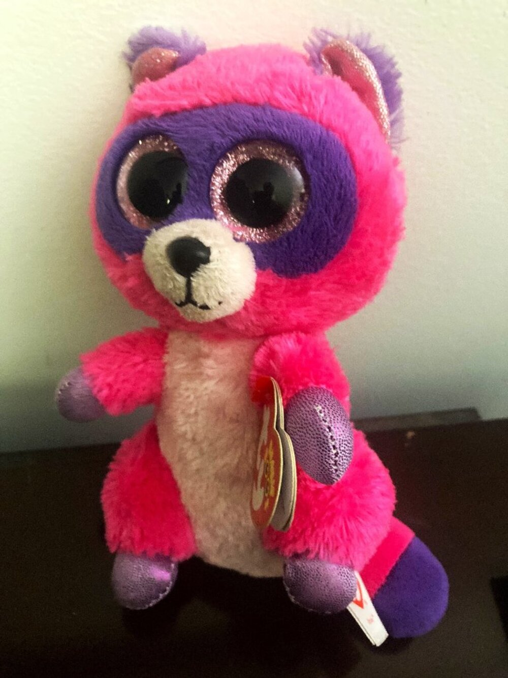 TY Beanie Boos - ROXIE the Raccoon (Glitter Eyes) (6 inch) with Tag